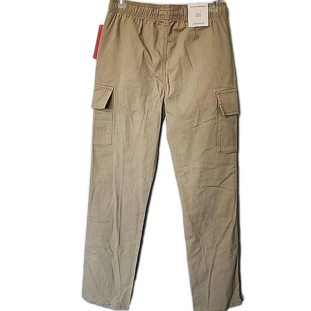 Lucky Brand Girl's‎ Khaki Drawstring Waist Stretch Pull On Cargo Pants 14/16